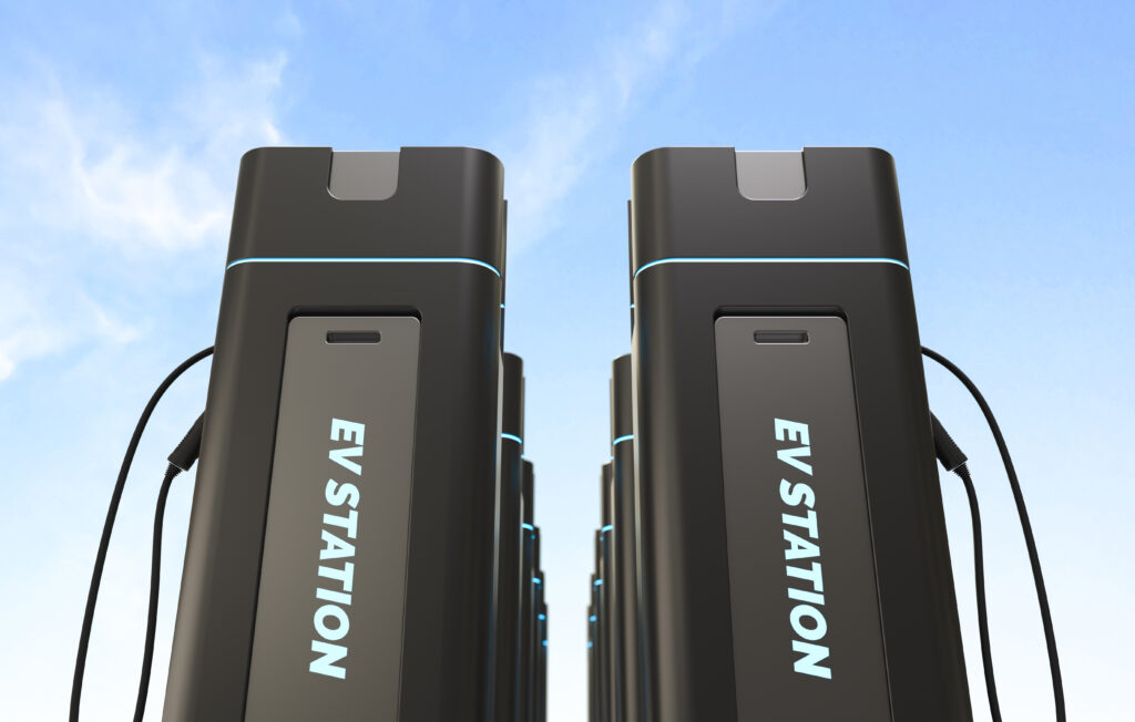 Borne de recharge rapide triphasée pour véhicule électrique